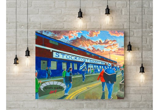 Stockport County FC Edgeley Park Stadium 'Going to the Match' Wall Art Canvas